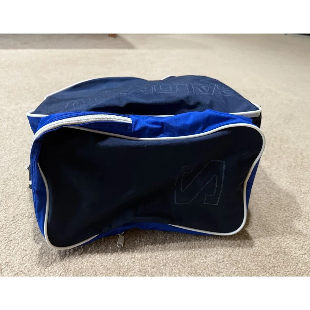 Vintage 90s Salomon Ski Boot Duffle Bag Blue White Streetwear Travel Rare
